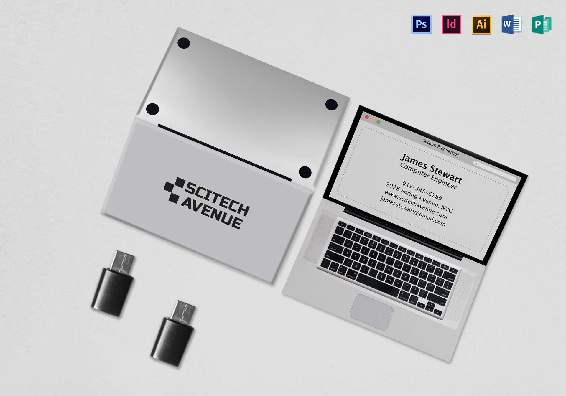 001 Laptop Folded Business Card Mock Up Template Astounding With Fold Over Business Card Template