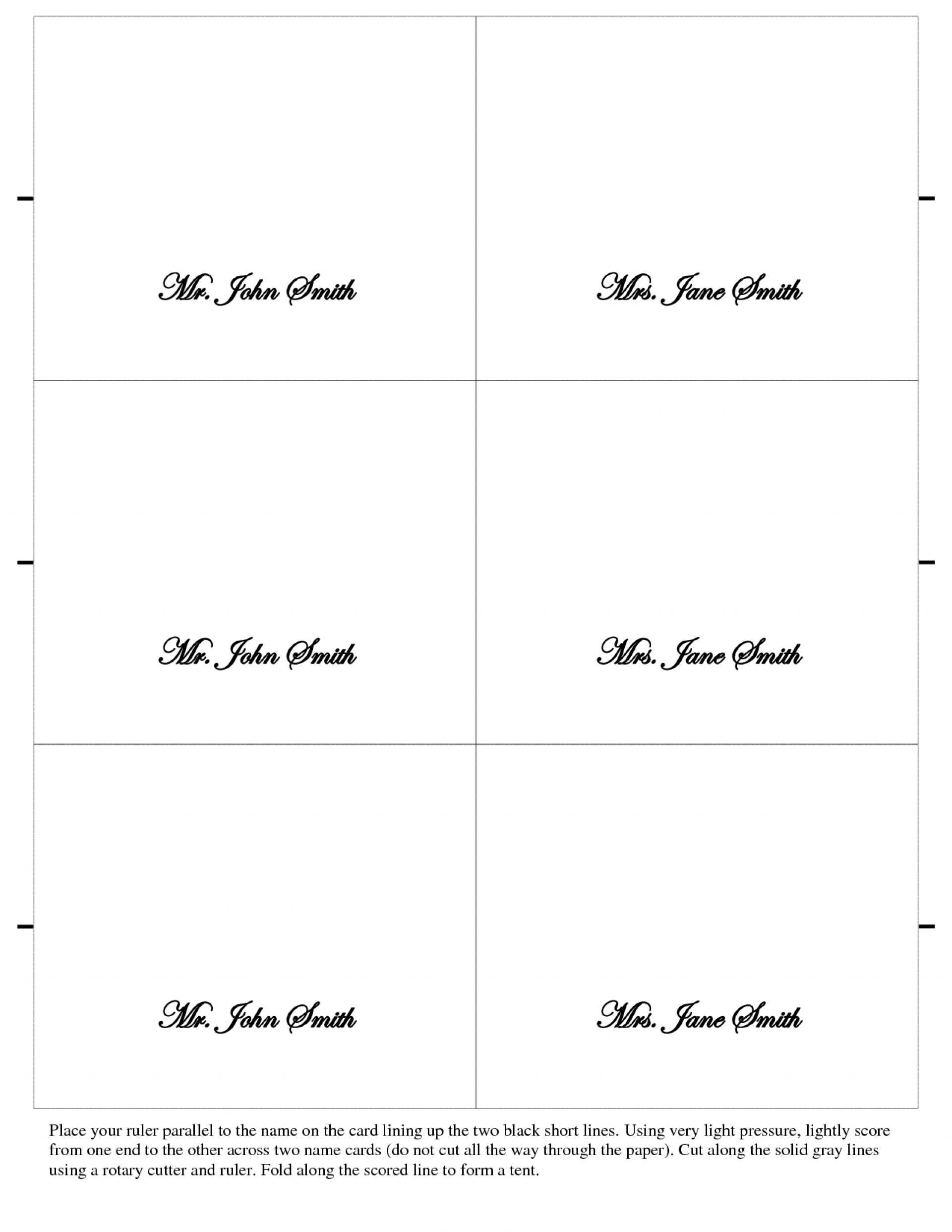 001 Table Name Card Template Size Seating Printable For Place Card Size Template