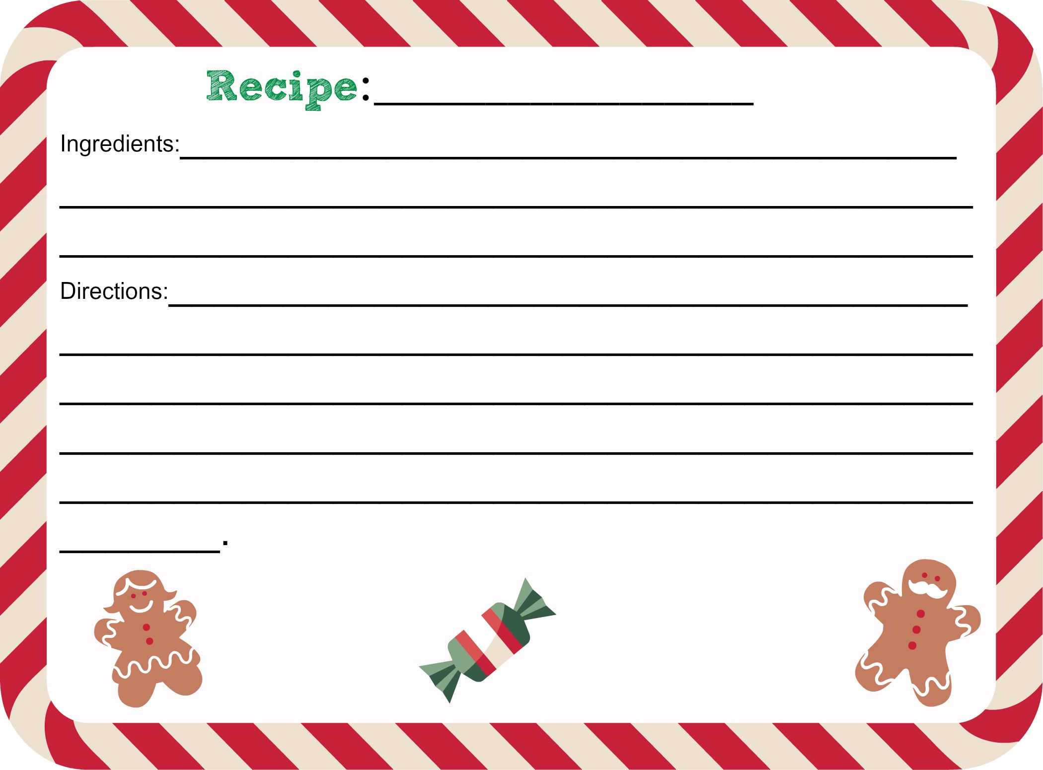 001 Template Ideas Christmas Recipe Card Beautiful Free For Throughout Cookie Exchange Recipe Card Template