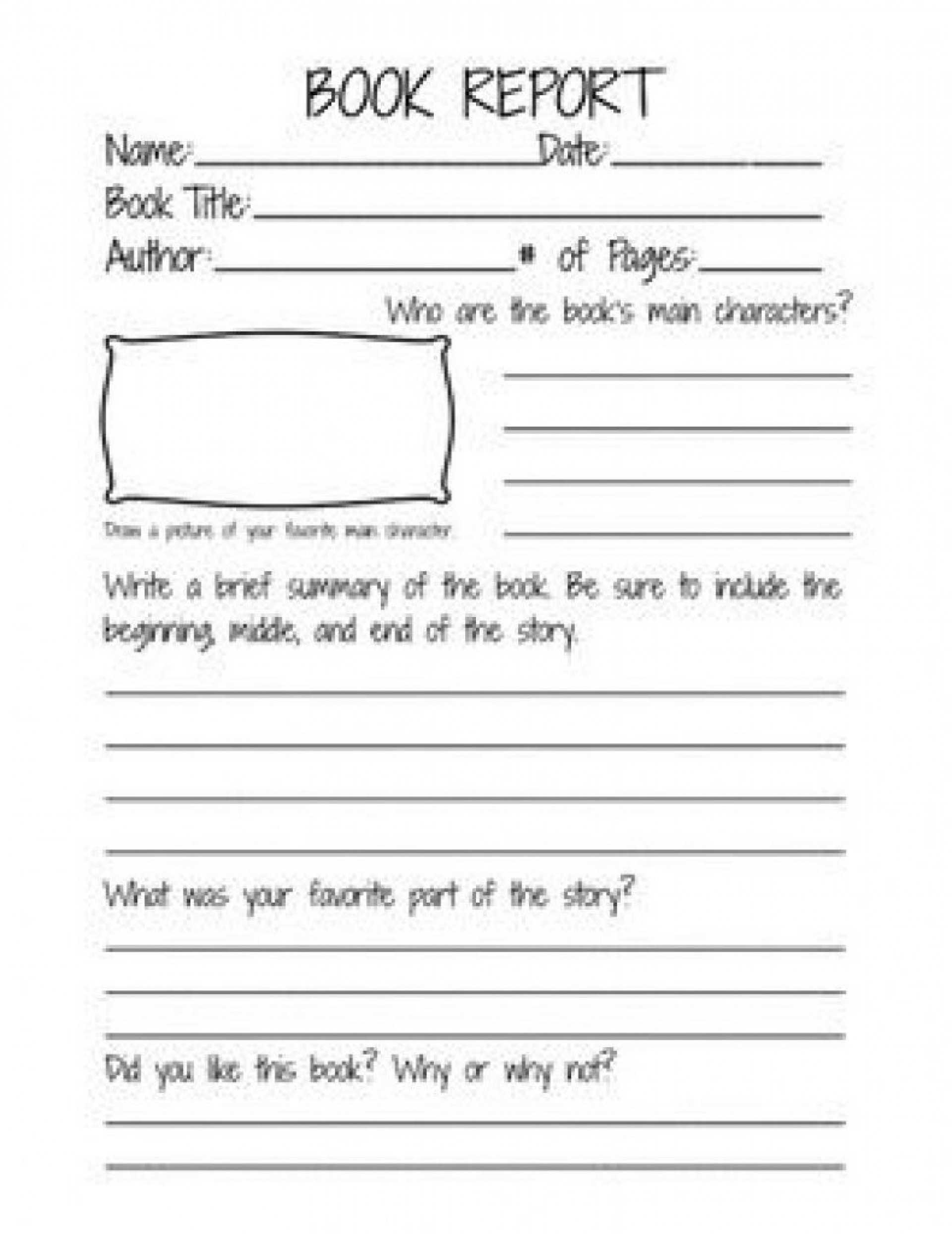 001 Template Ideas Free Book Report Wondrous Templates With 1St Grade Book Report Template