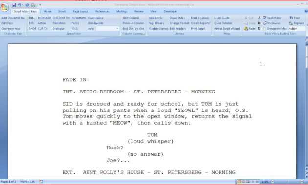 001 Template Ideas Microsoft Word Screenplay Remarkable inside Microsoft Word Screenplay Template