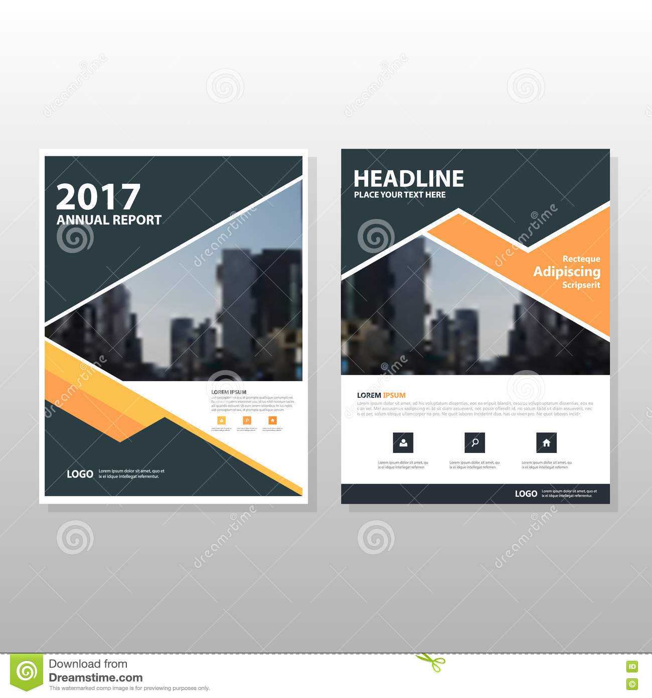 001 Template Ideas Orange Black Triangle Vector Annual For Annual Report Template Word Free Download