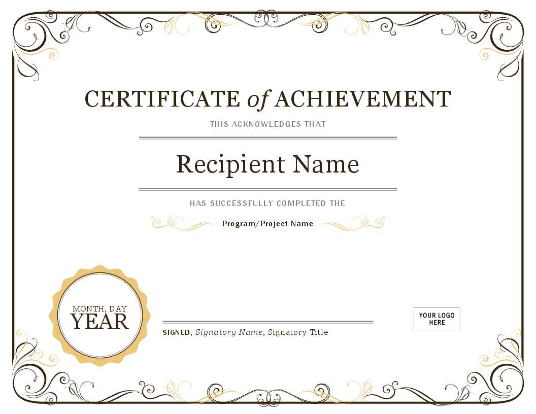 001 Word Certificate Template Download Of Achievement Image Intended For Word Certificate Of Achievement Template