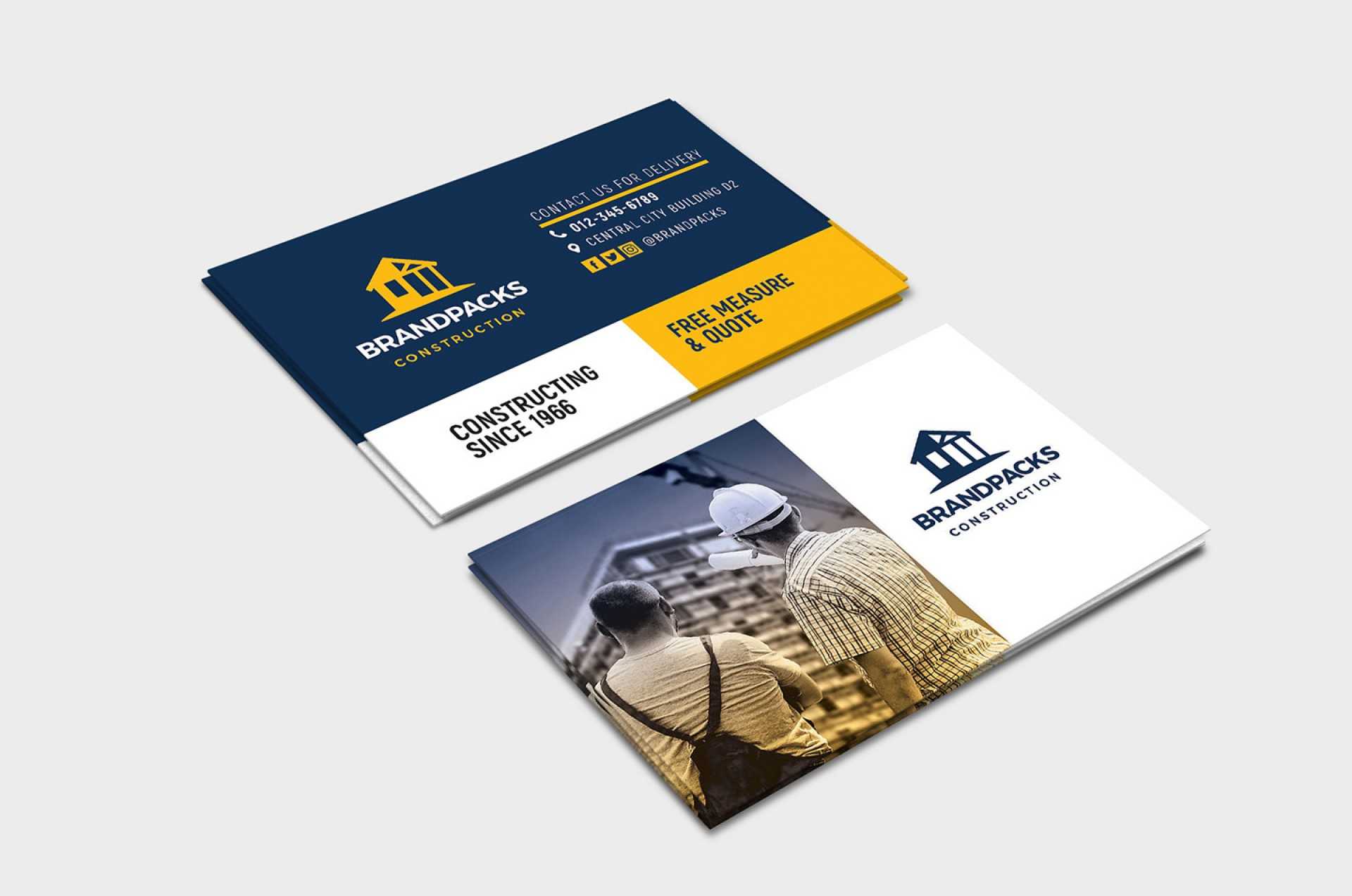 002 Building Construction Business Card Templates Template In Company Business Cards Templates