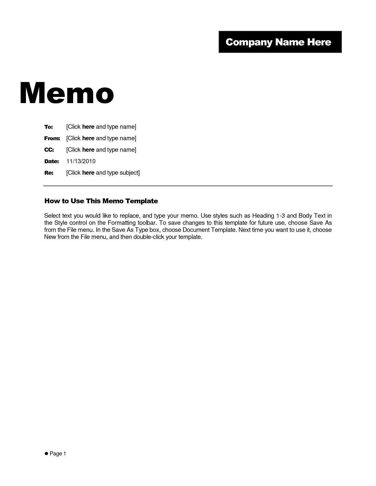 002 Memo Templates For Word Business Format Microsoft With Memo Template Word 2013