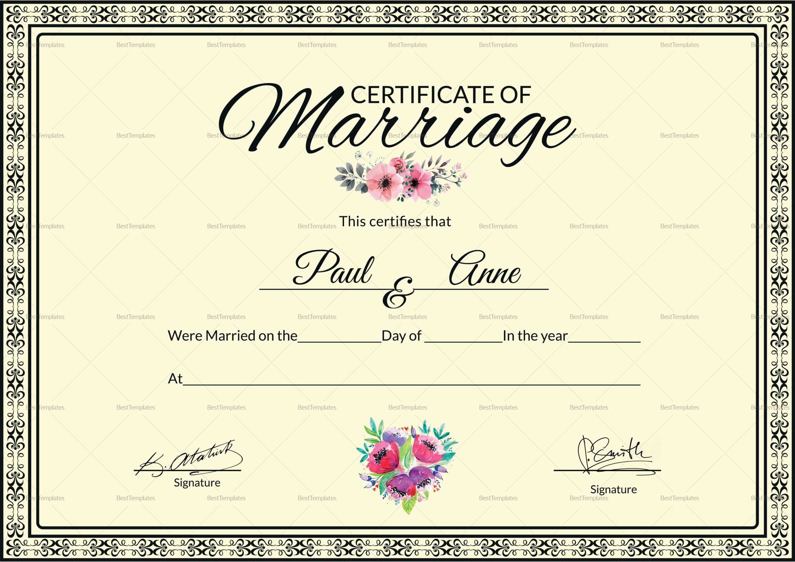 002 Template Ideas Certificate Of Marriage Beautiful Pdf Pertaining To Certificate Of Marriage Template
