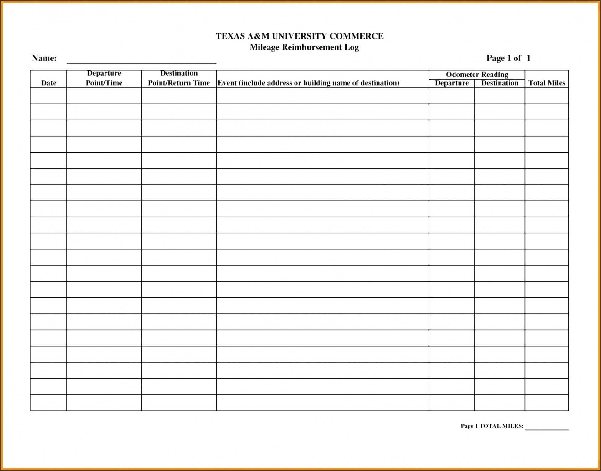 002 Template Ideas Free Mileage Archaicawful Log Forms Excel Throughout Mileage Report Template