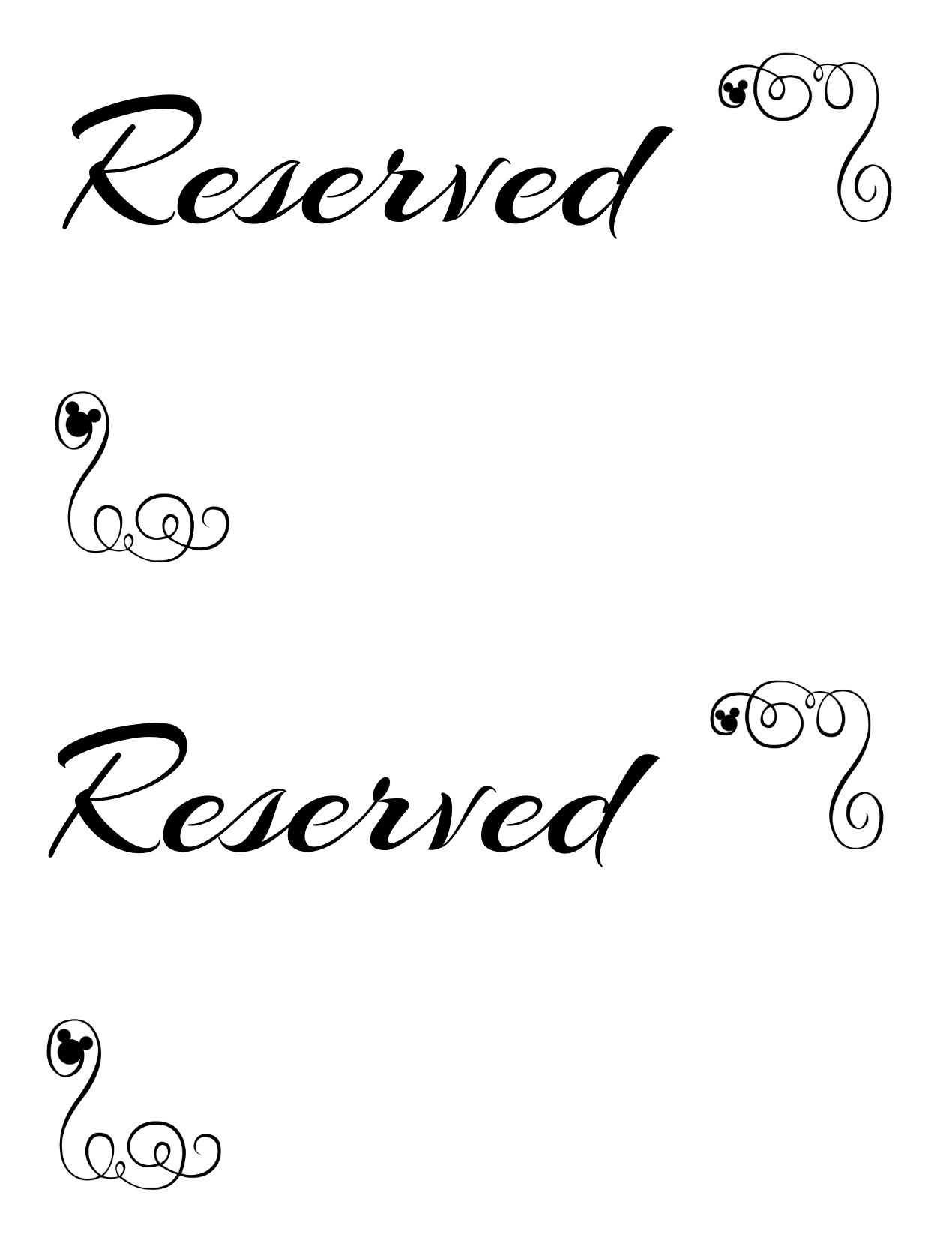 002 Template Ideas Free Printable Reserved Signs Unusual For Reserved Cards For Tables Templates