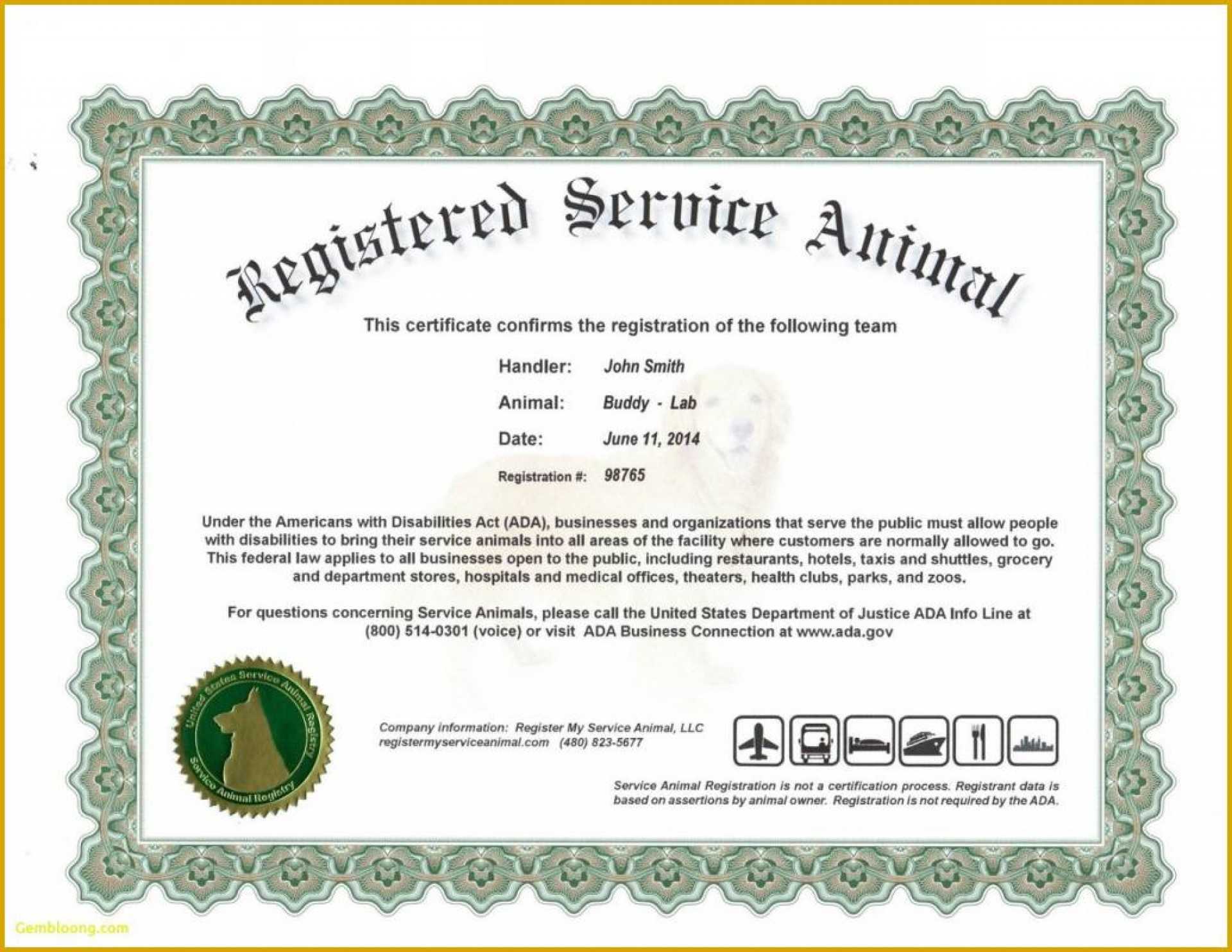 003 Free Printable Service Dog Id Cardmplate Luxury Regarding Service Dog Certificate Template