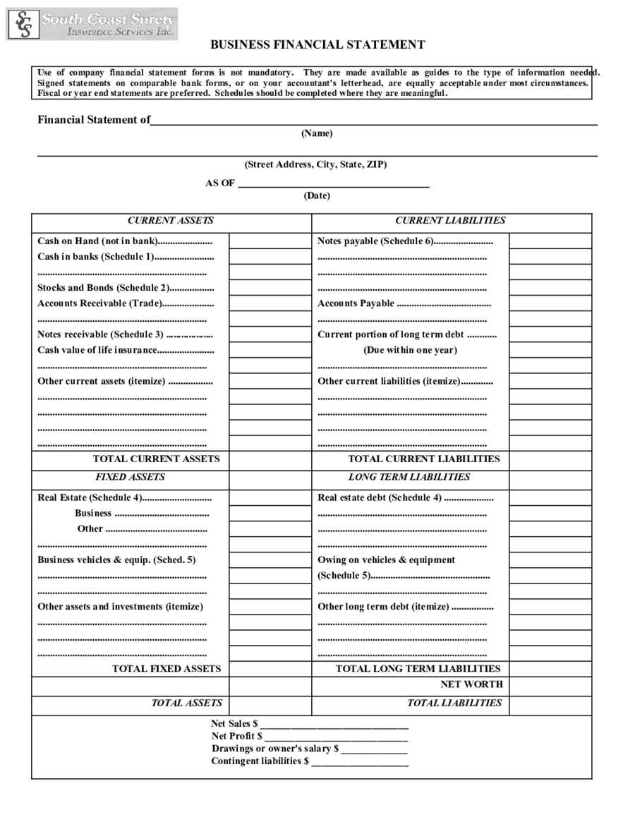 003 Personal Financial Statement Form Excel Template Amazing Inside Blank Personal Financial Statement Template