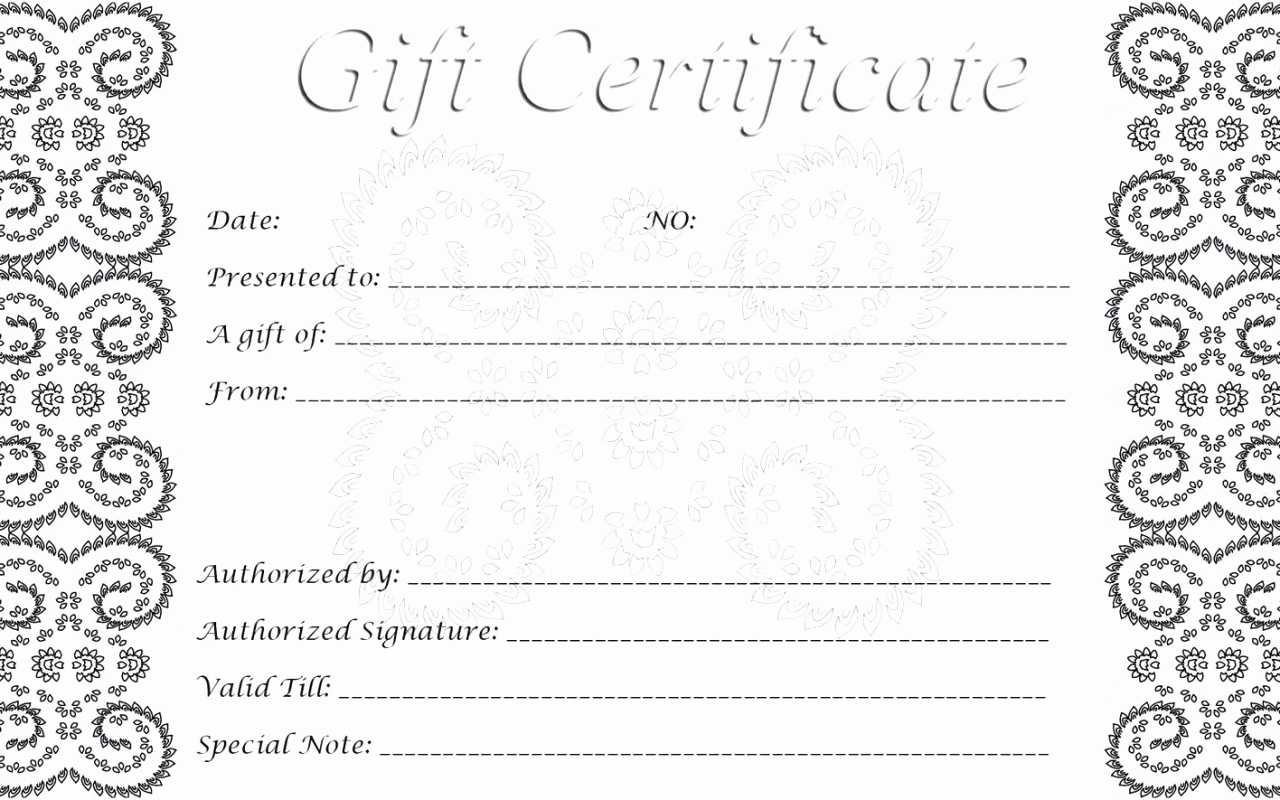 003 Template Ideas Blank Gift Certificate Astounding Inside Black And White Gift Certificate Template Free