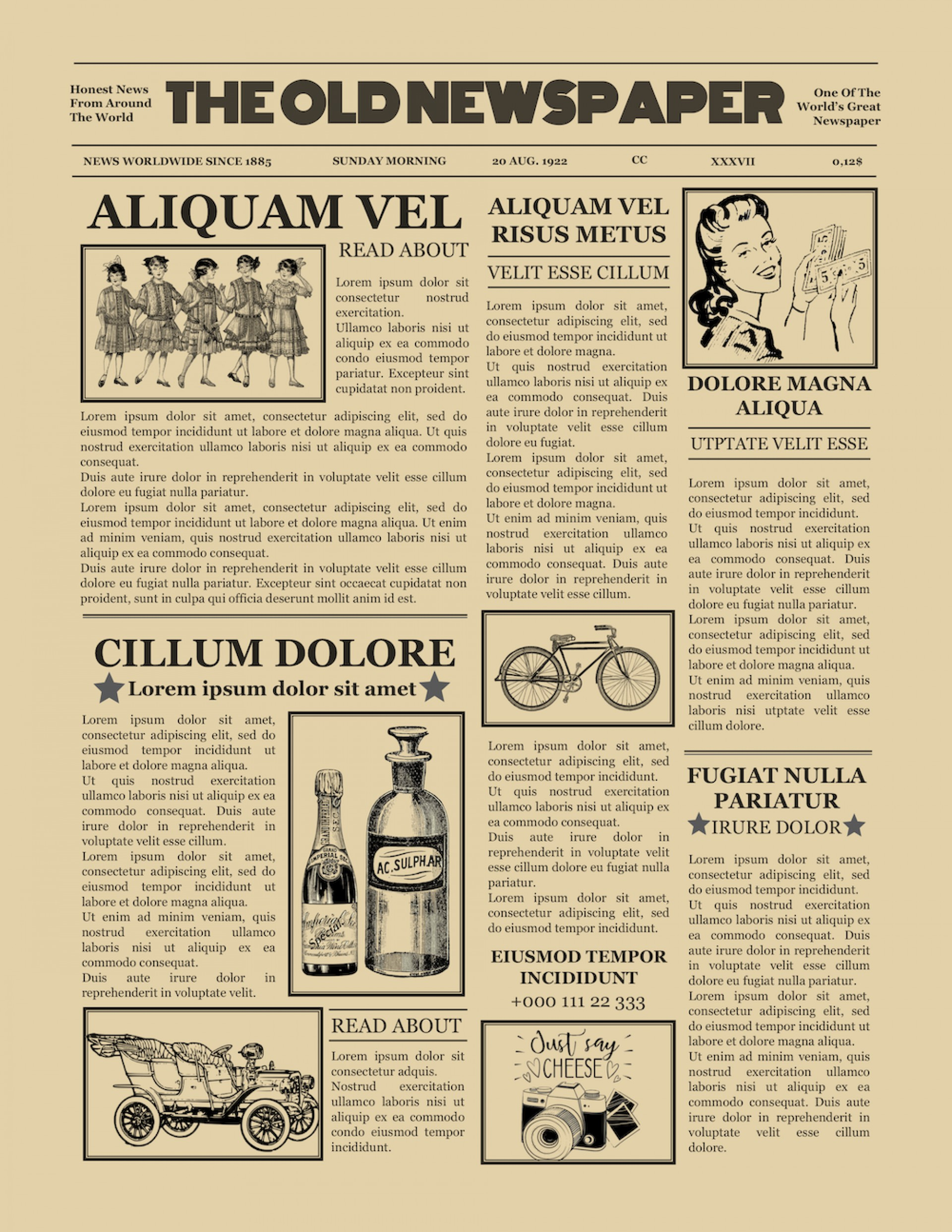 003 Vintage Newspaper Template Word Old Microsoft Pertaining To Old Newspaper Template Word Free