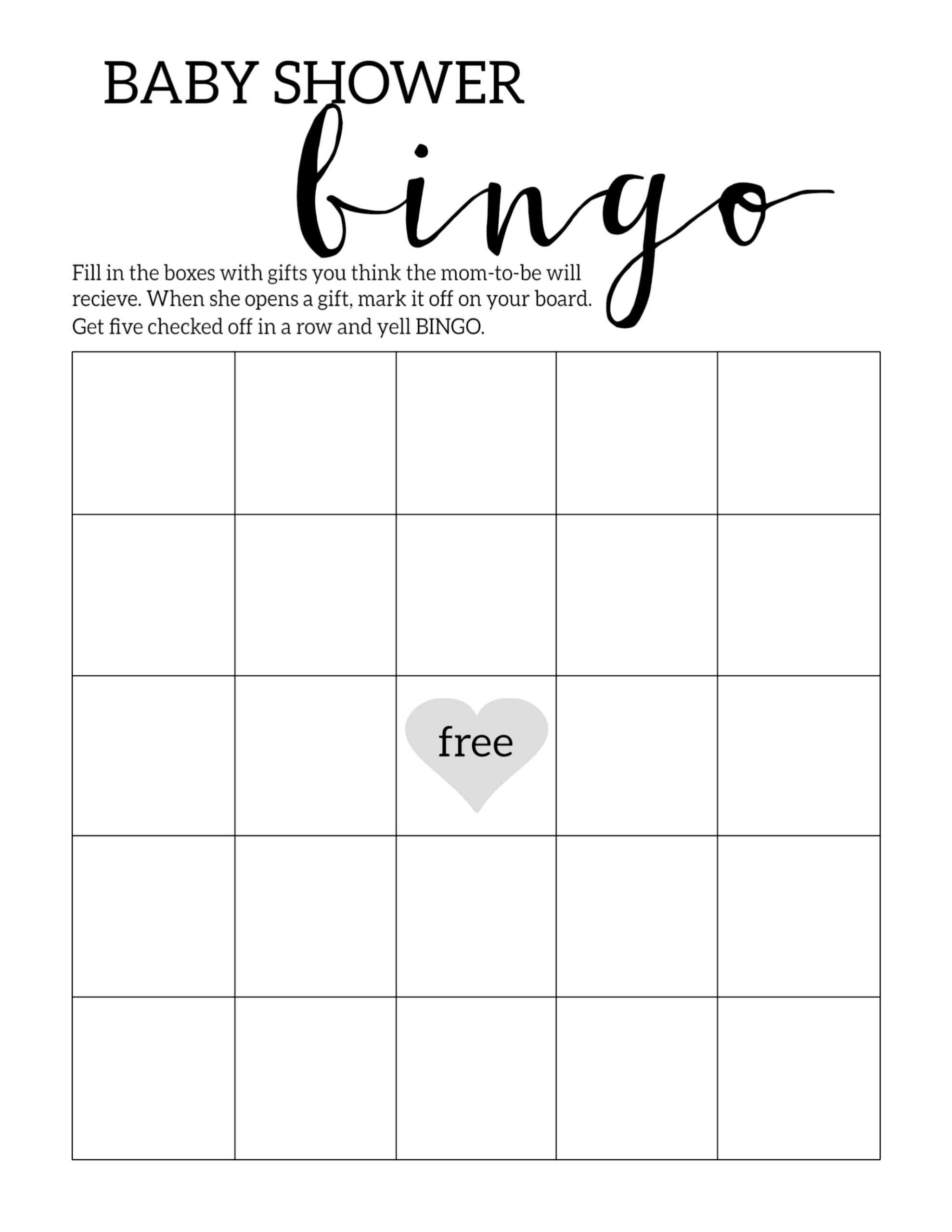 004 Baby Shower Bingo Template Breathtaking Ideas Blank Throughout Blank Bingo Template Pdf