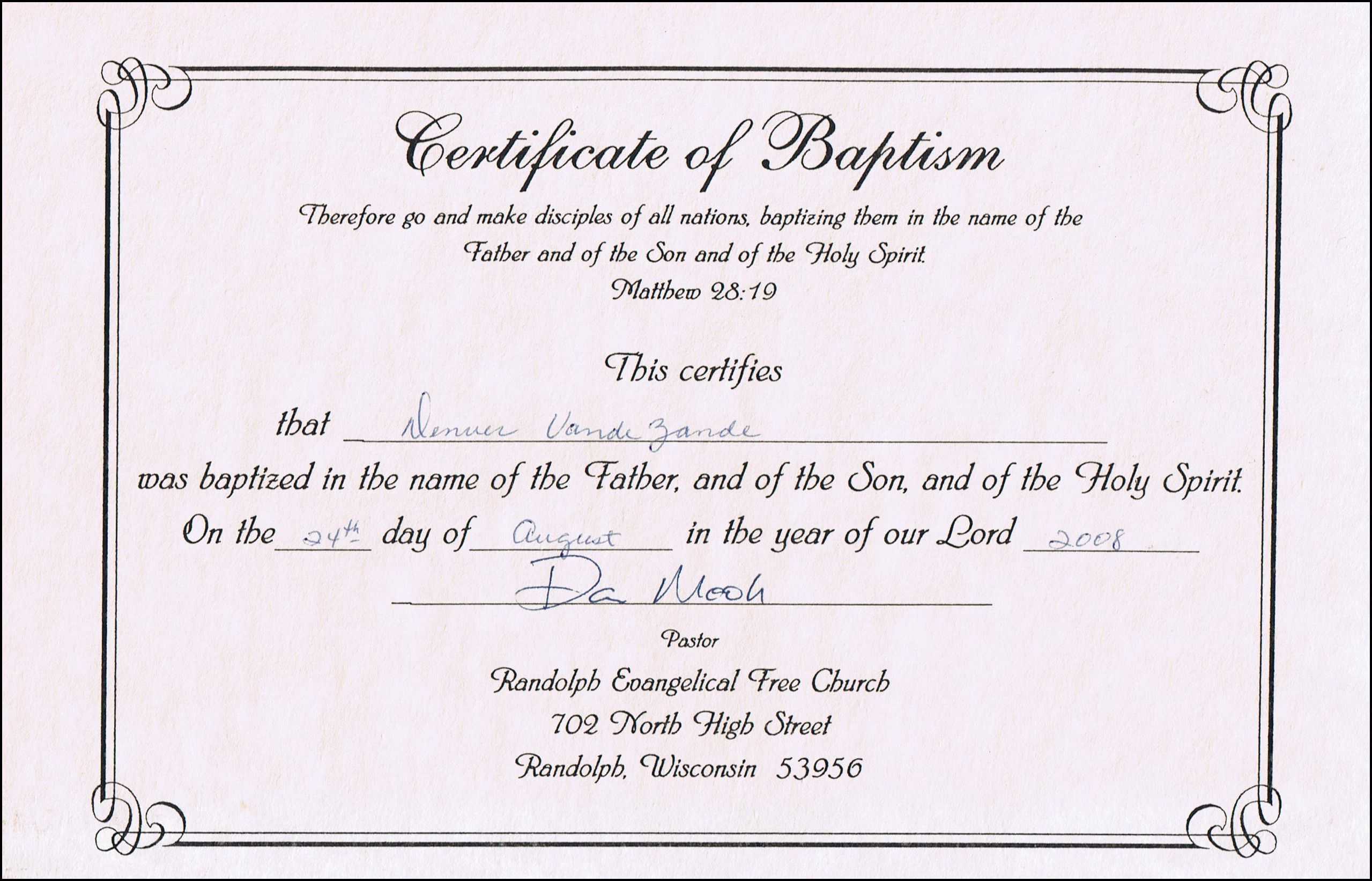 004 Certificate Of Baptism Template Ideas Unique Catholic With Regard To Roman Catholic Baptism Certificate Template