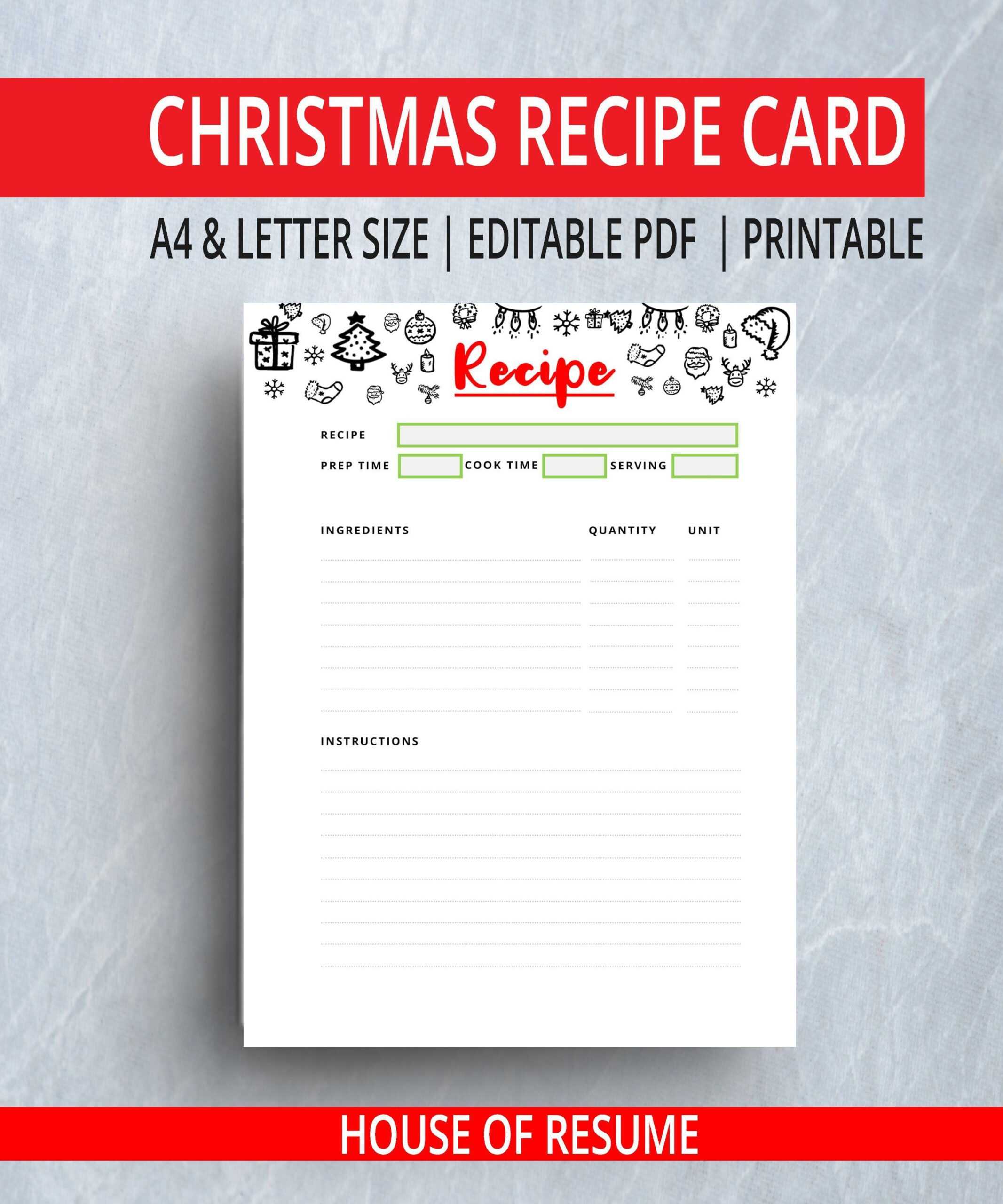 004 Christmas Recipe Card Template Ideas And Free Beautiful In Cookie Exchange Recipe Card Template
