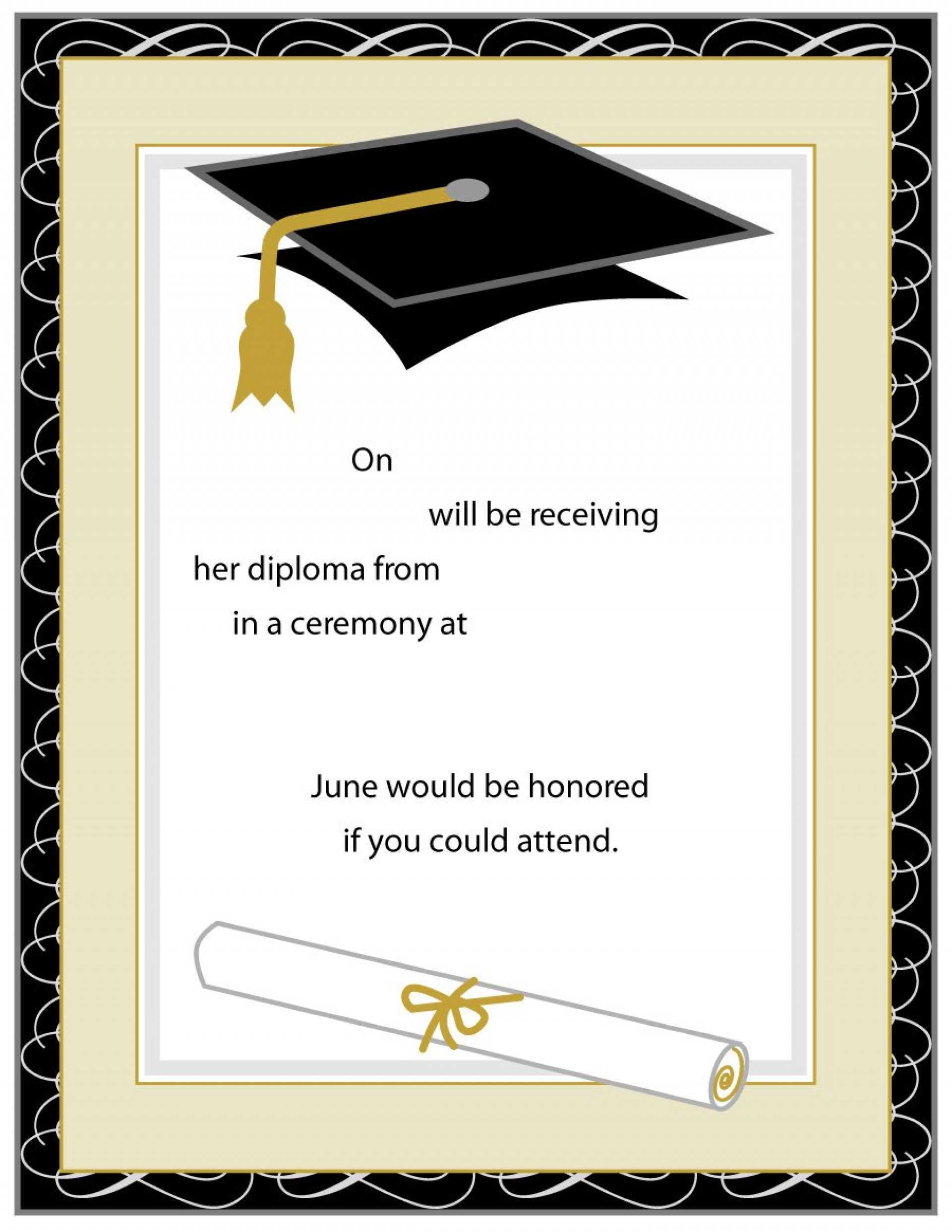 004 College Graduation Announcements Templates Free Template Within Free Graduation Invitation Templates For Word