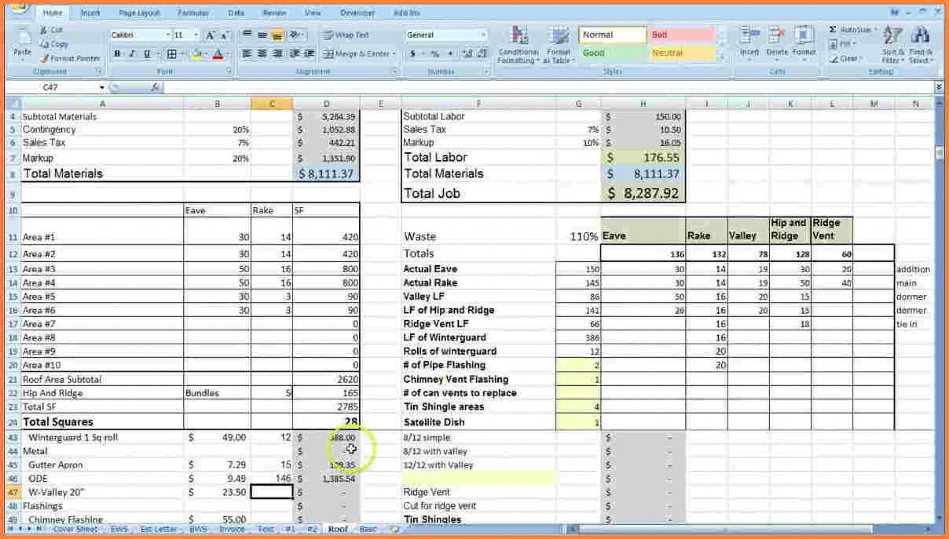 004 Free Construction Cost Estimate Excel Template In India Inside Job Cost Report Template Excel