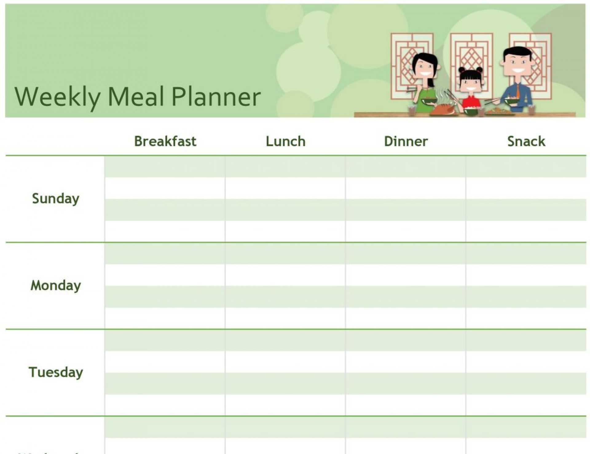 004 Template Ideas Editable Weekly Meal Planner Word Free With Regard To Weekly Meal Planner Template Word