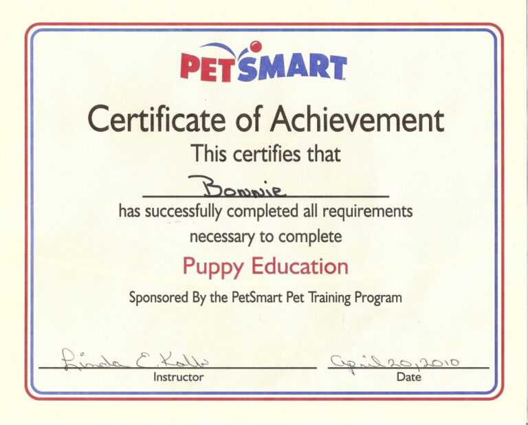 Service Dog Certificate Template