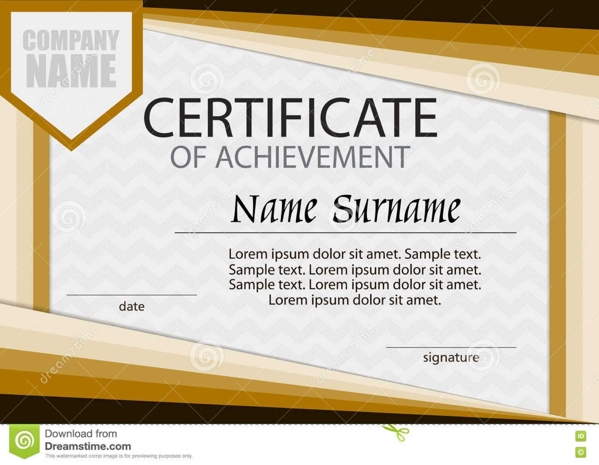 005 Certificate Of Achievement Template Free Horizontal For Certificate Of Accomplishment Template Free