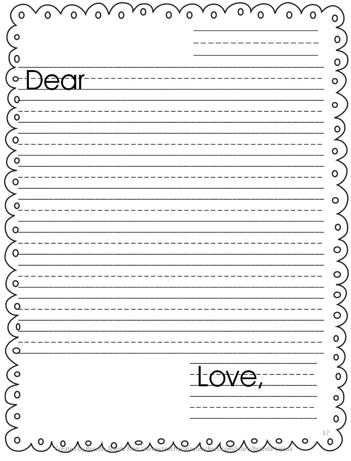 005 Friendly Letter Template Printable Kids Templates Ideas Regarding Blank Letter Writing Template For Kids