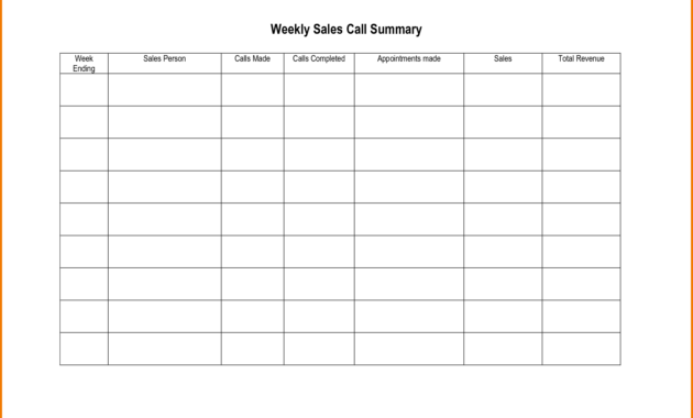 005 Sales Call Reporting Template Weekly Report 44253 throughout Sales Call Report Template Free
