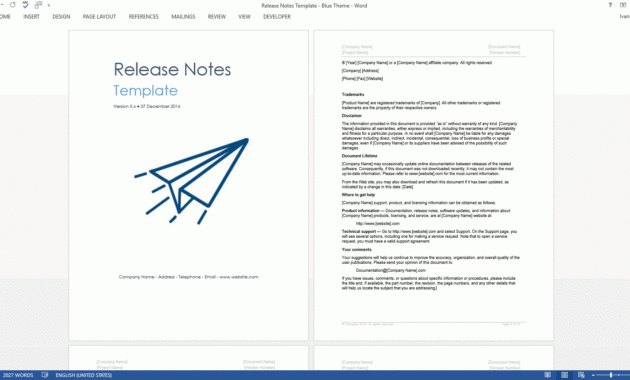 005 Software Release Notes Template Ideas Word Shocking regarding Software Release Notes Template Word