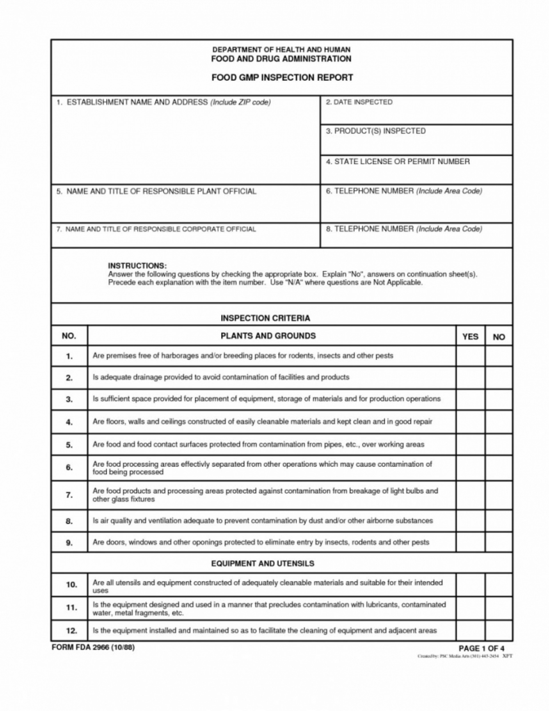 005 Template Ideas Free Home Inspection Report Excel Inside Gmp Audit Report Template