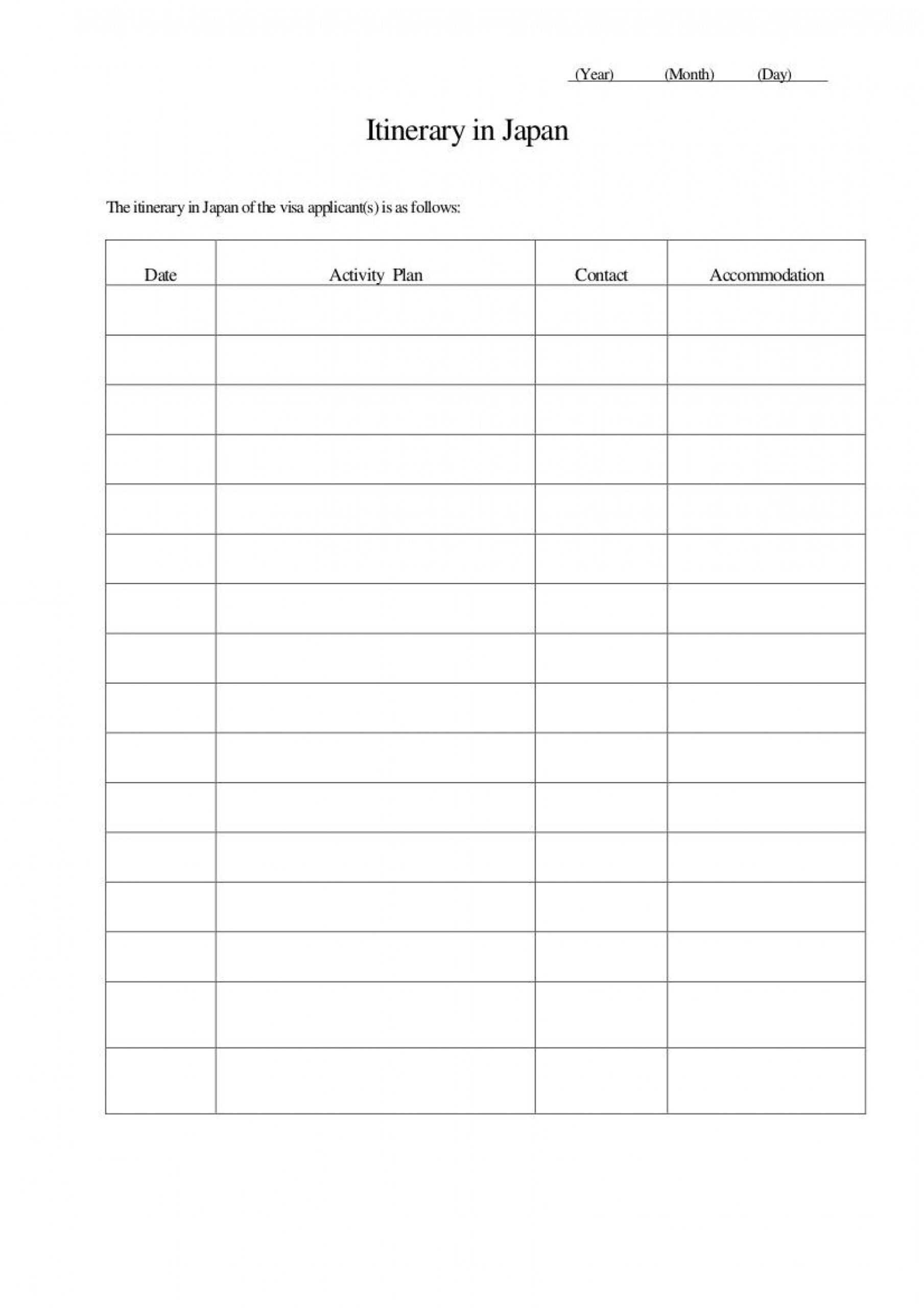 005 Template Ideas Travel Itinerary Word Frightening Within Blank Trip Itinerary Template