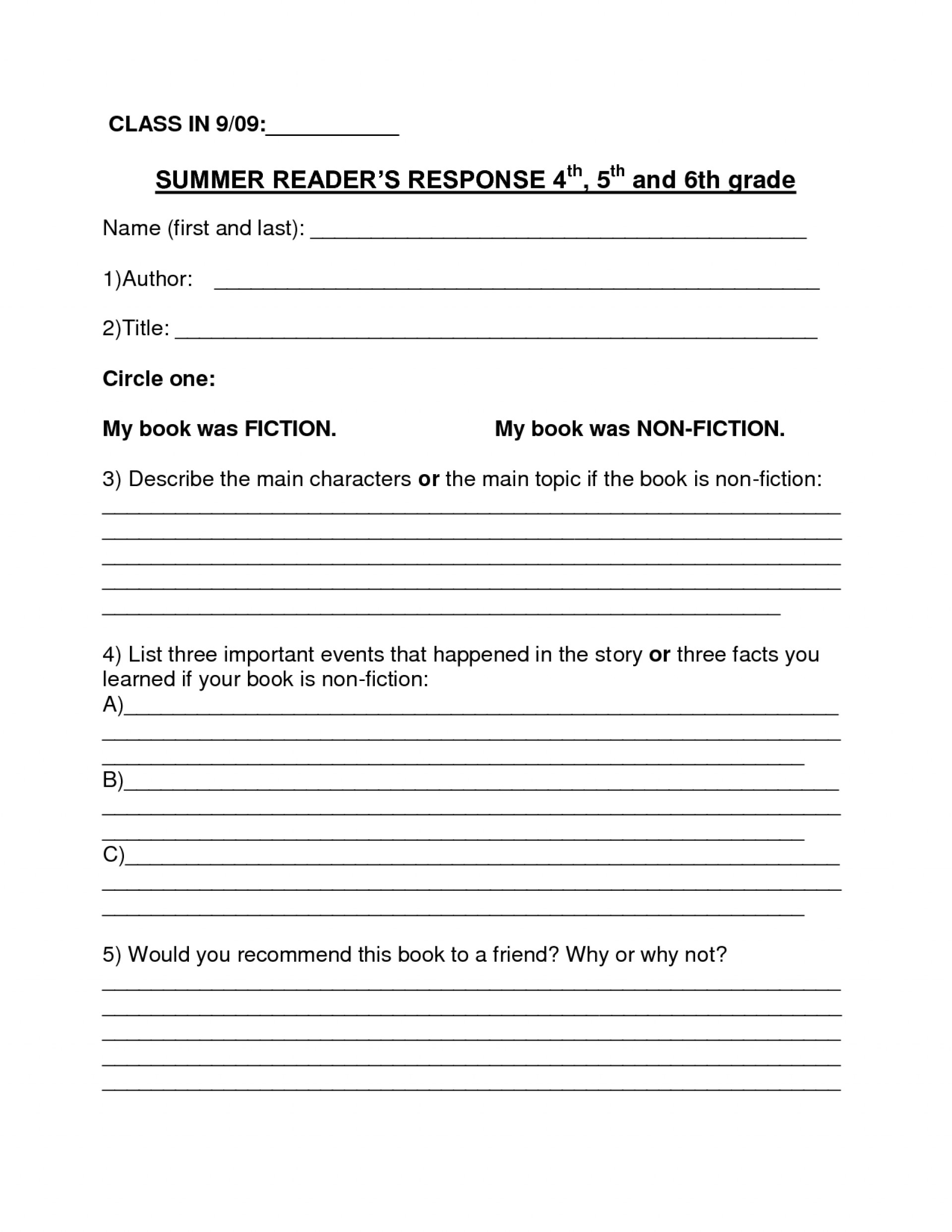 006 6Th Grade Book Report Template Sensational Ideas Format For Book Report Template Grade 1