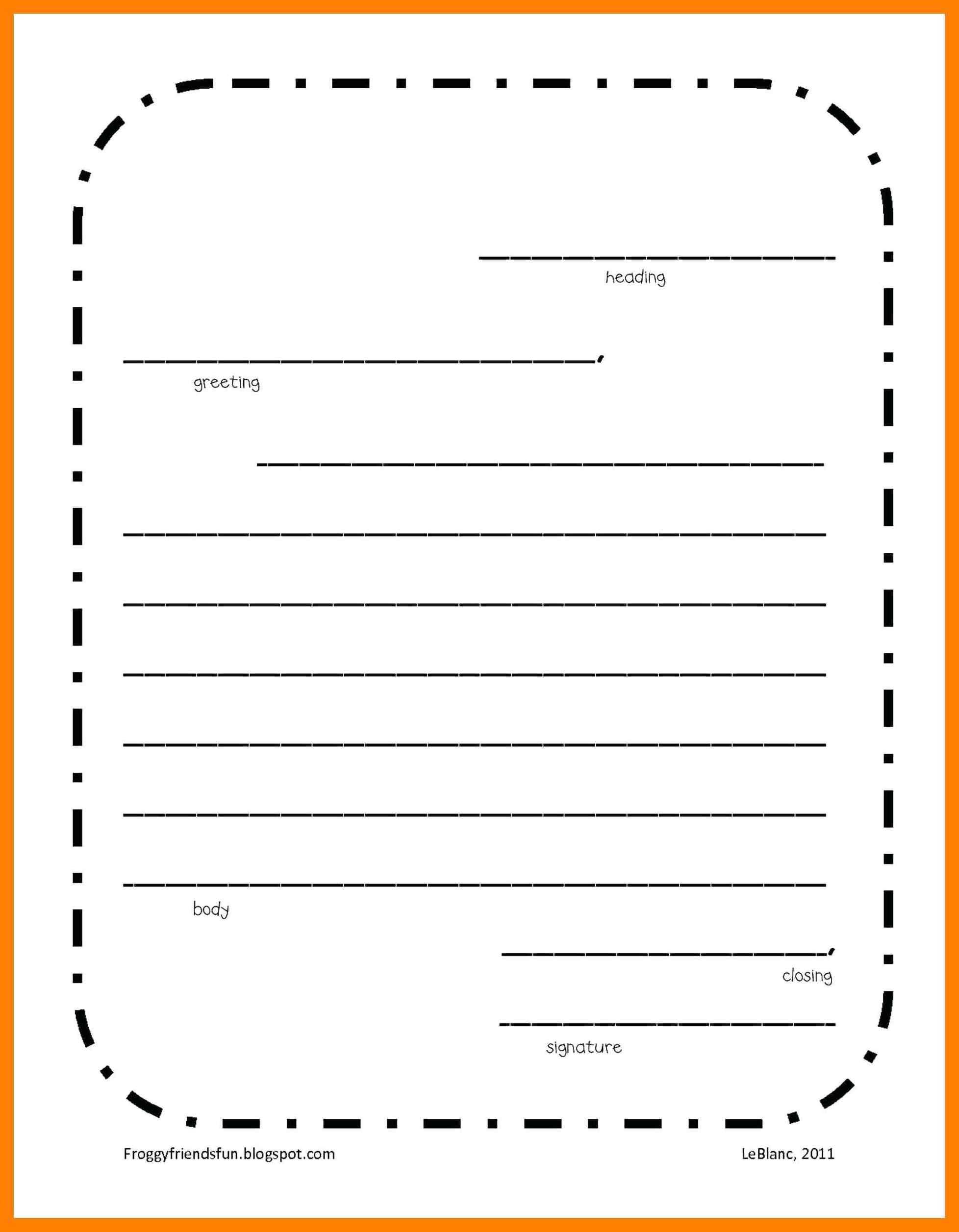 006 Free Letter Writing Template Ideas Friendly 2Nd Grade Intended For Blank Letter Writing Template For Kids