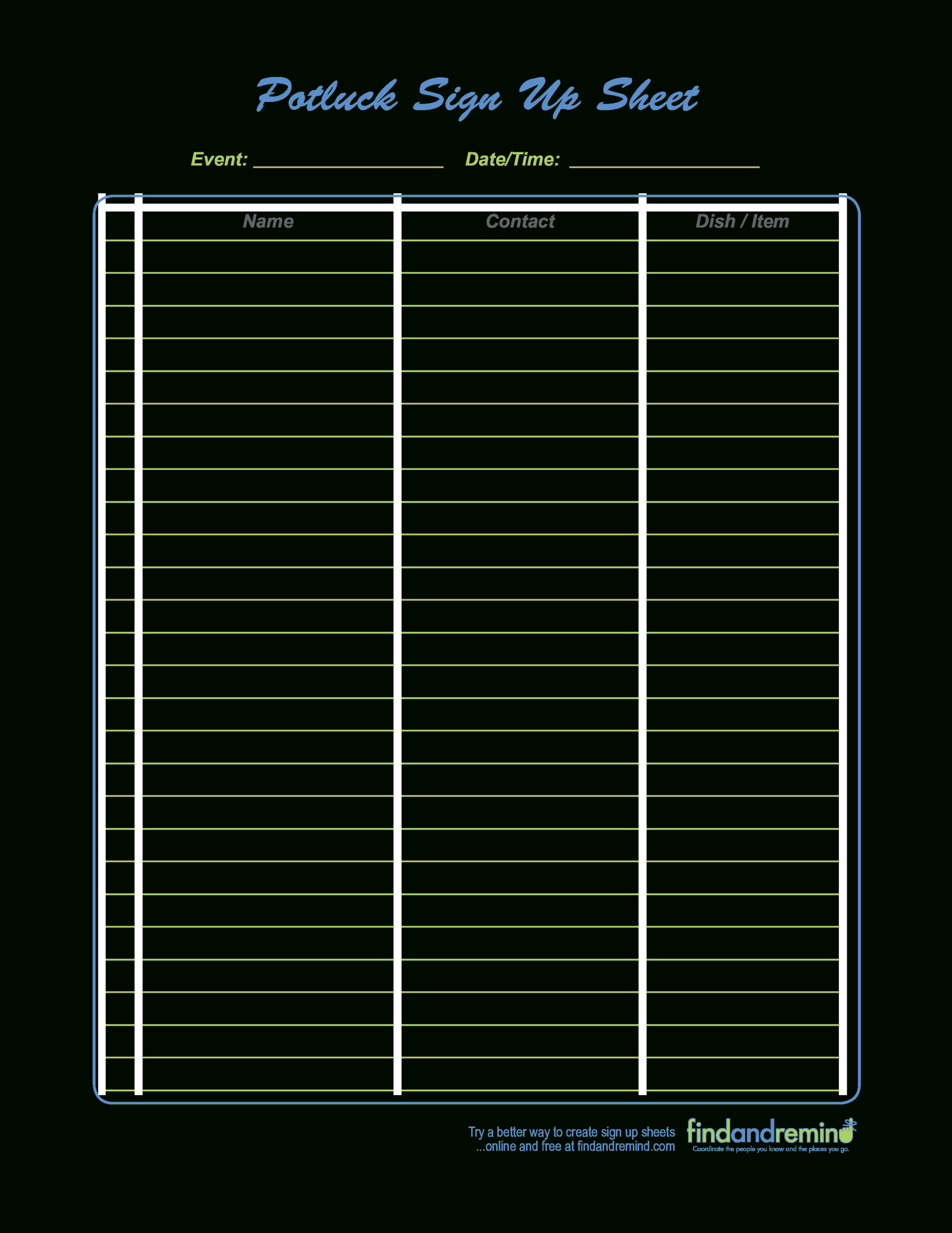 006 Free Potluck Sign Up Sheet Template C9F03C4E8527 1 Regarding Free Sign Up Sheet Template Word