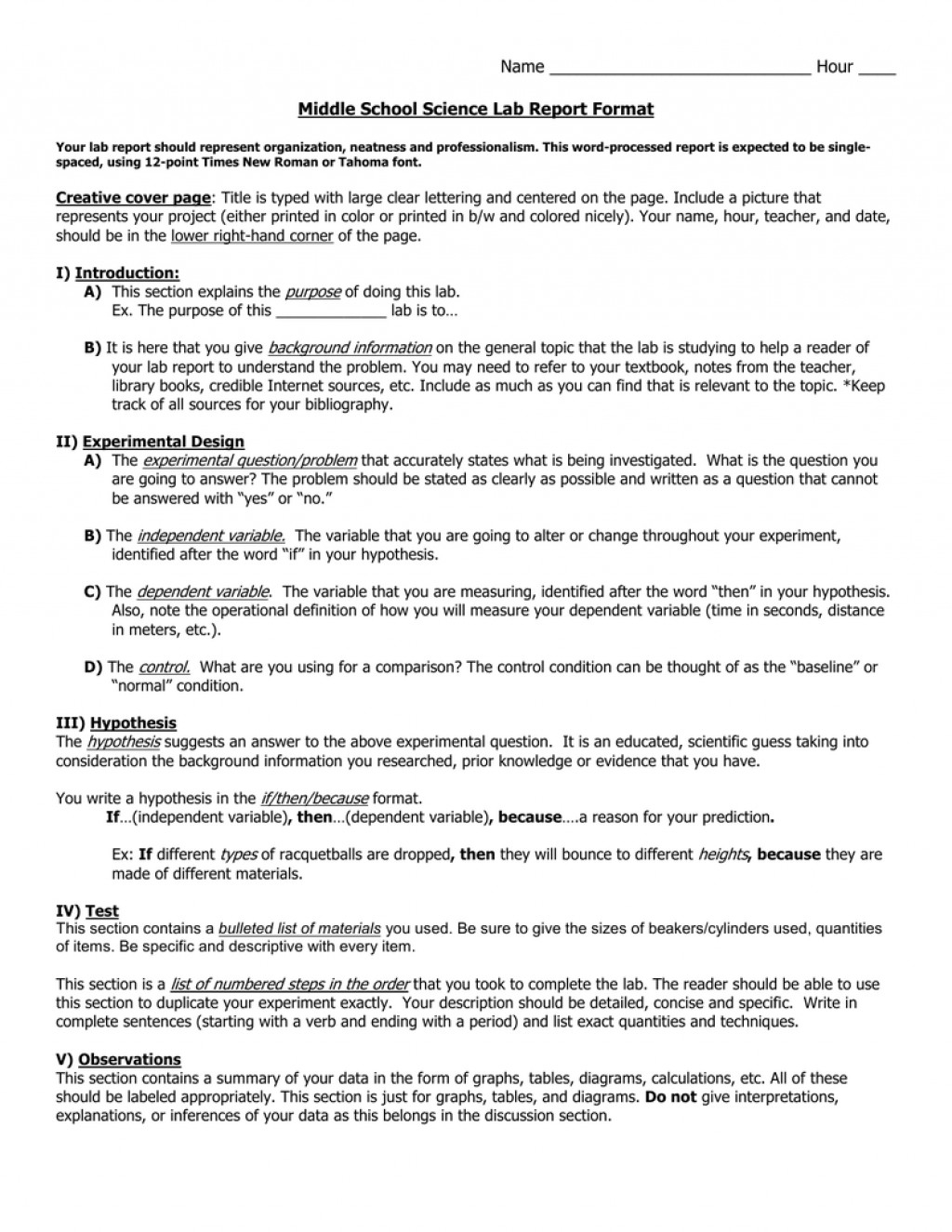 006 Lab Report Template Middle School Ideas Unforgettable Pertaining To Science Lab Report Template