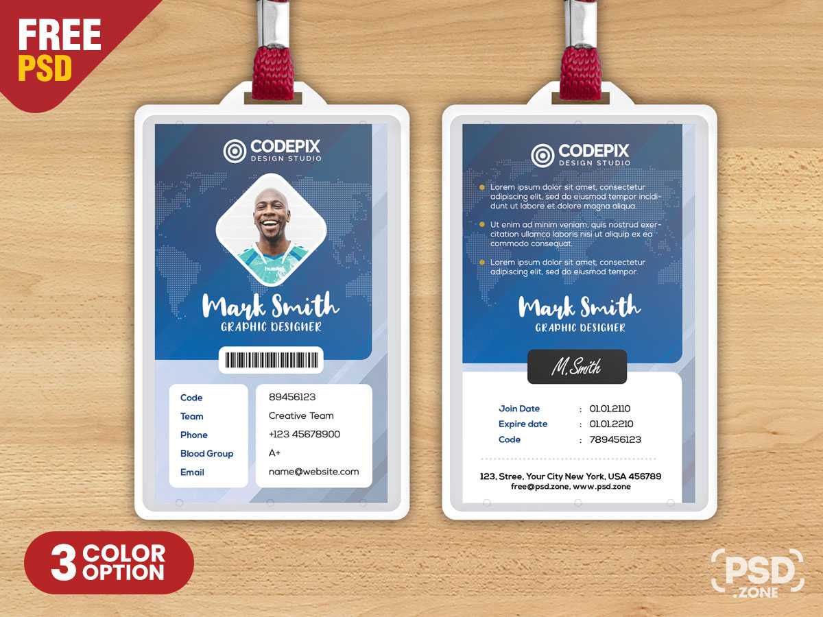 007 Id Card Template Psd Free Corporate Identity Fantastic Inside College Id Card Template Psd