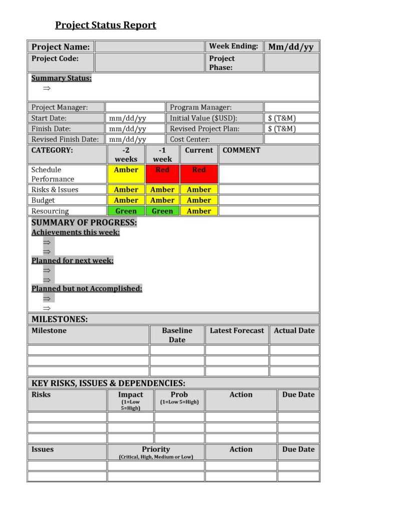 007 Project Management Status Report Template Ideas Example For It Management Report Template