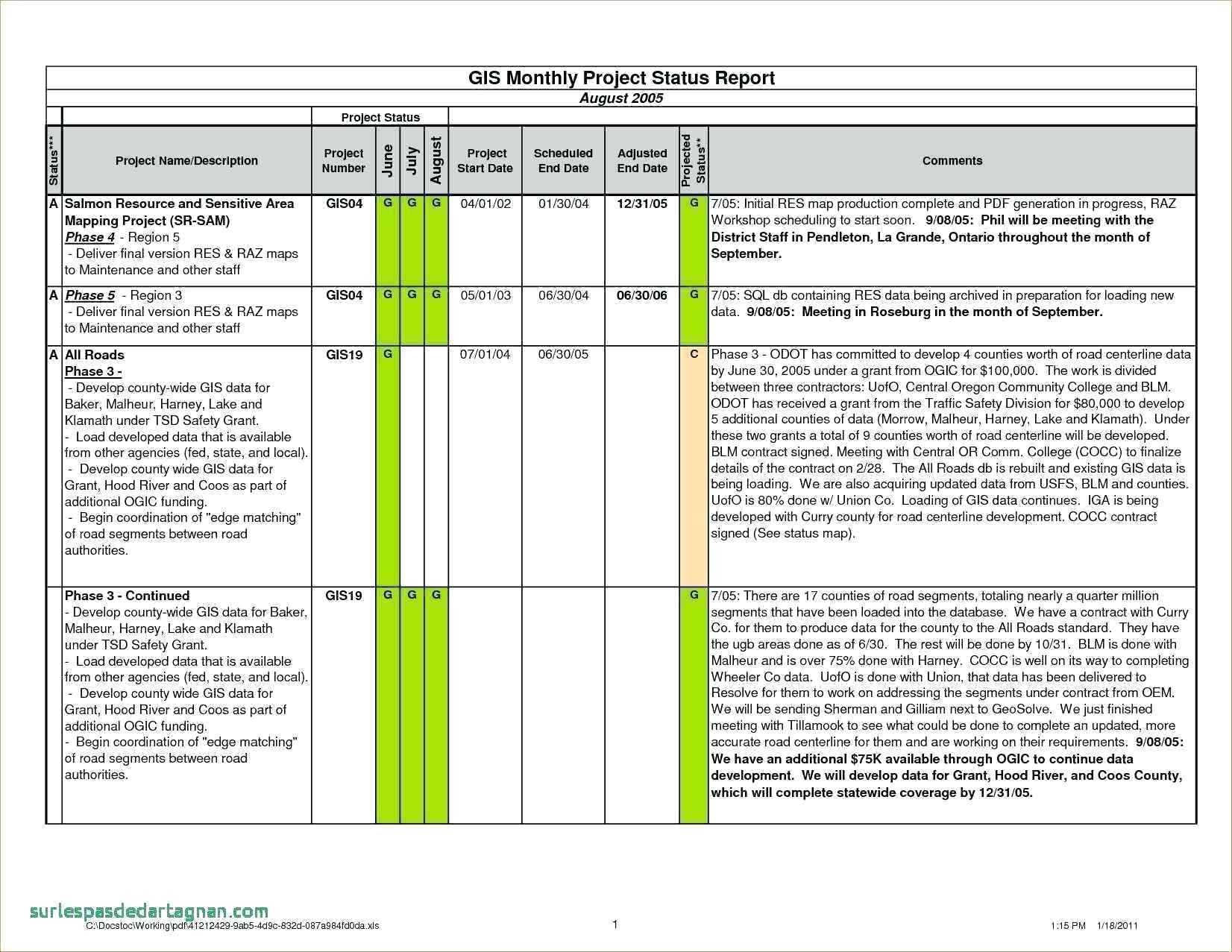 007 Project Status Report Template Excel Monthly Agile Inside Monthly Status Report Template