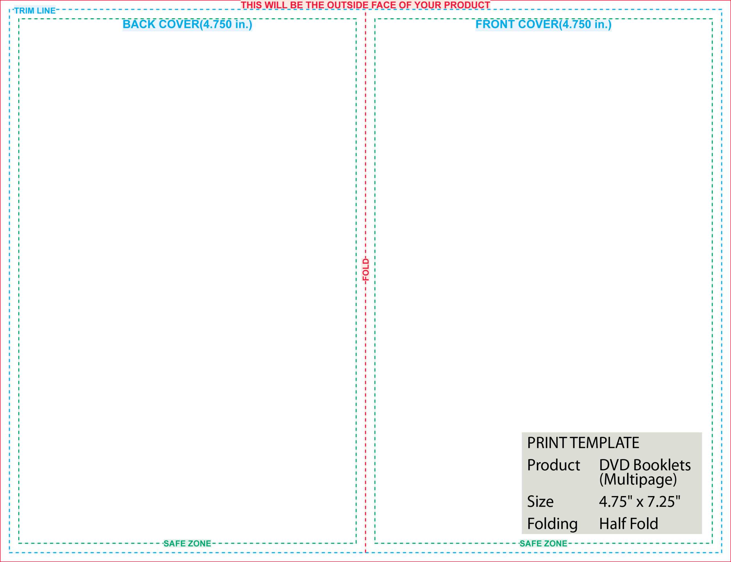 007 Template Ideas 75X7 25 Multipage Dvd Booklets Quarter Pertaining To Half Fold Card Template