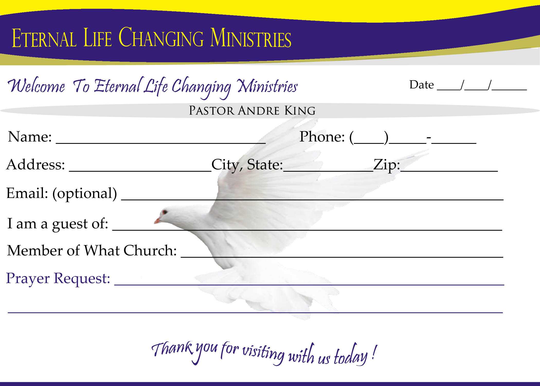 007 Template Ideas Eternal Life Visitor Card Church Within Church Visitor Card Template Word