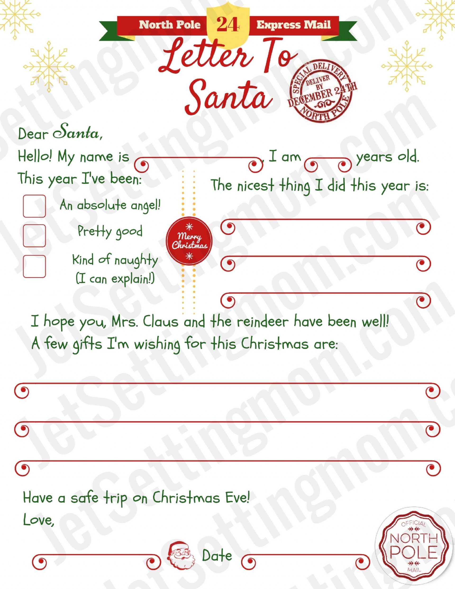 008 Blank Letter From Santa Template Word Ideas Free Pertaining To Letter From Santa Template Word