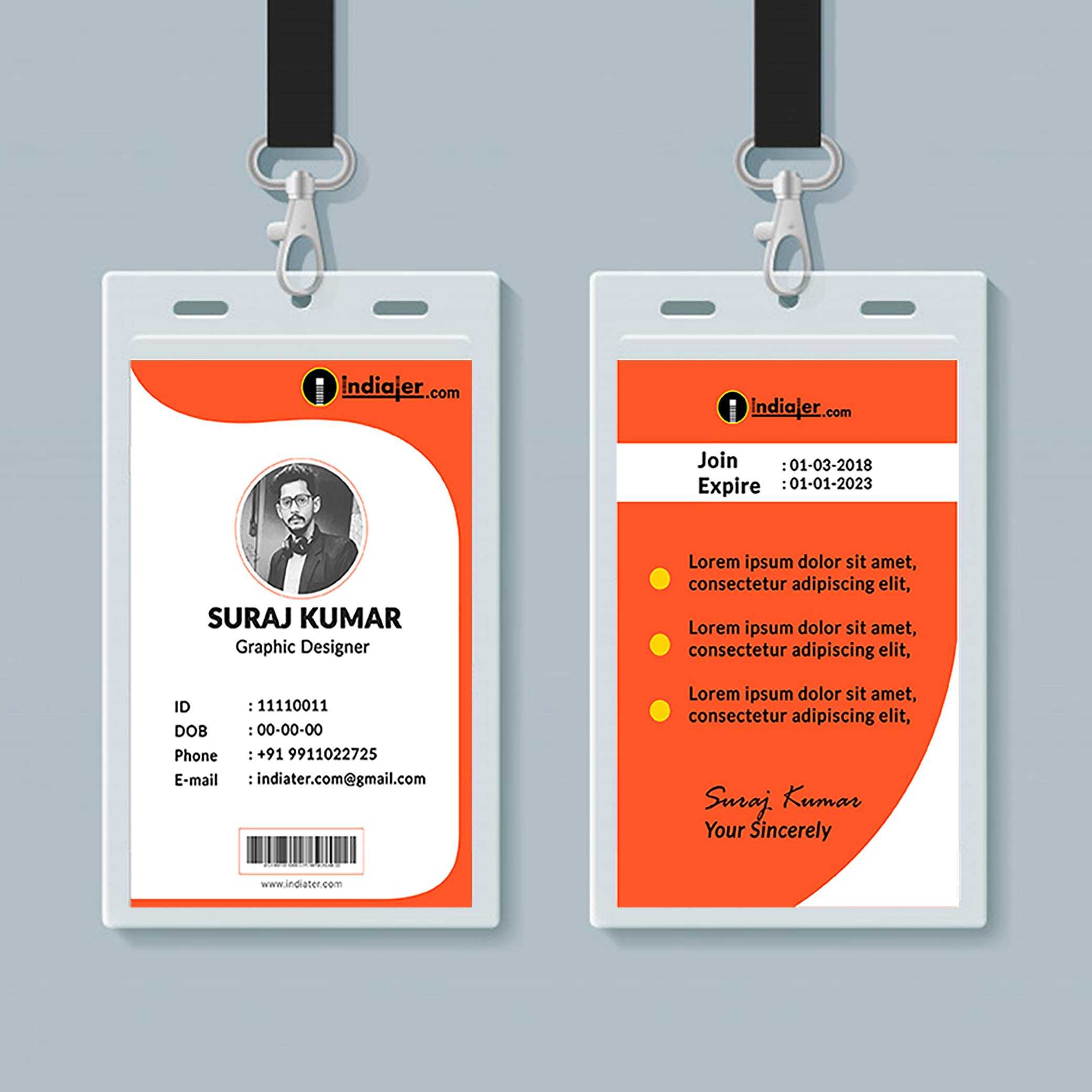 008 Employee Id Card Design Template Free Download Psd Ideas Regarding Template For Id Card Free Download