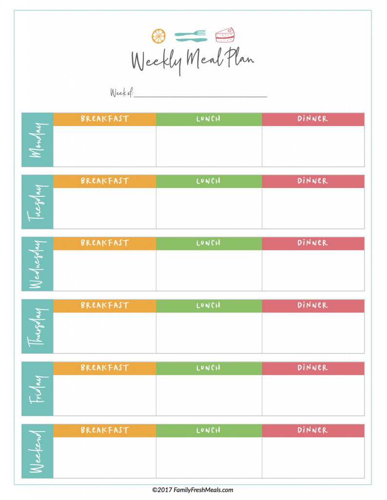 008 Free Printable Monthly Meal Planner Template Weekly With Inside Blank Meal Plan Template