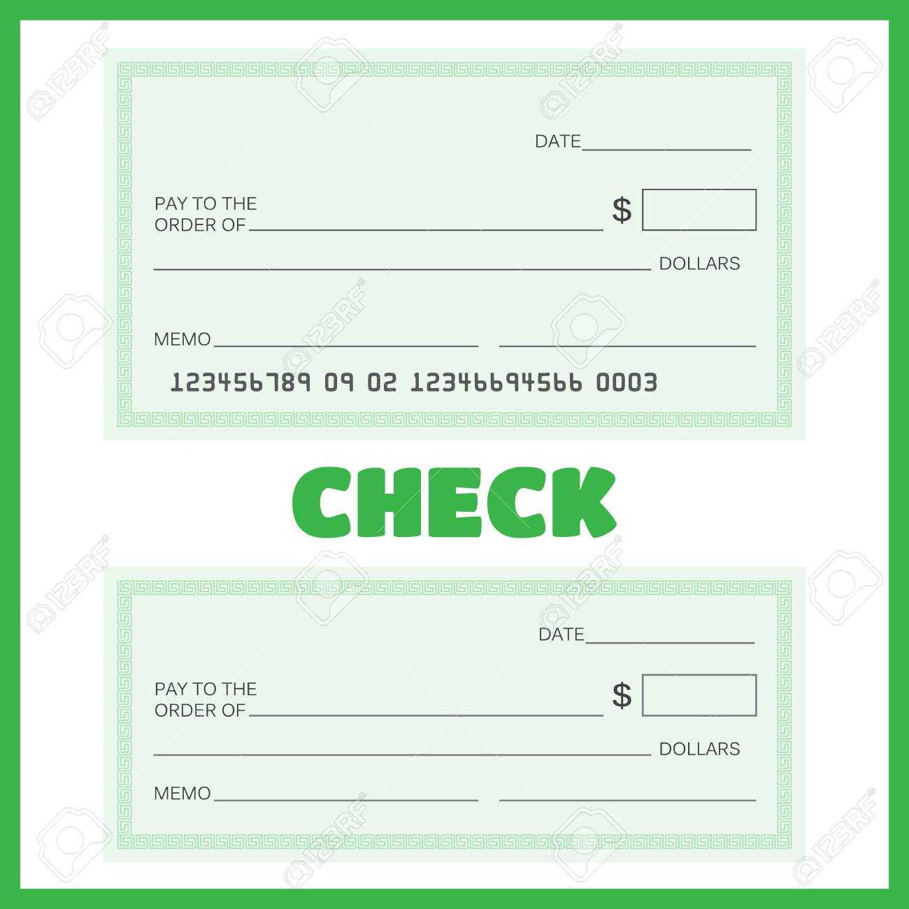 008 Template Ideas Blank Check Bank Set Vector Sensational Within Blank Cheque Template Download Free