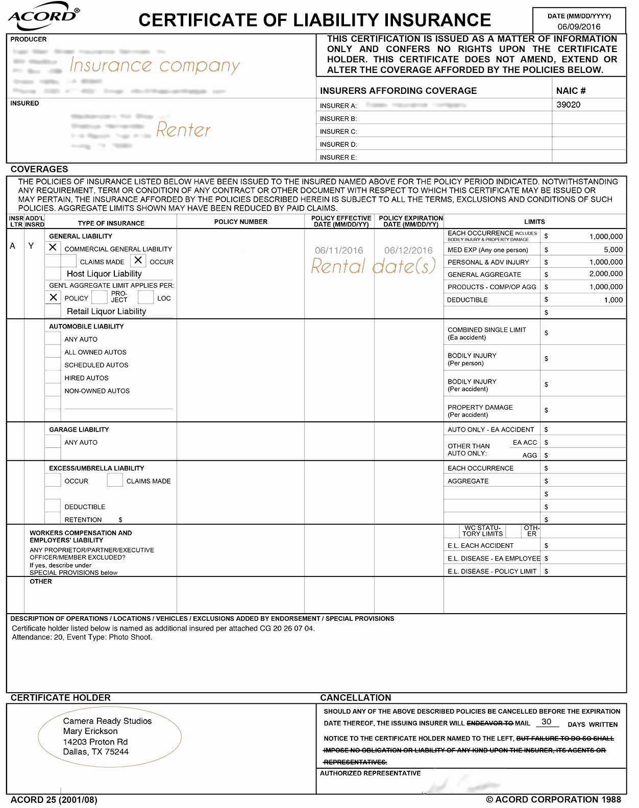 009 20Acord Form Fresh Certificate Liability Insurance Within Certificate Of Liability Insurance Template