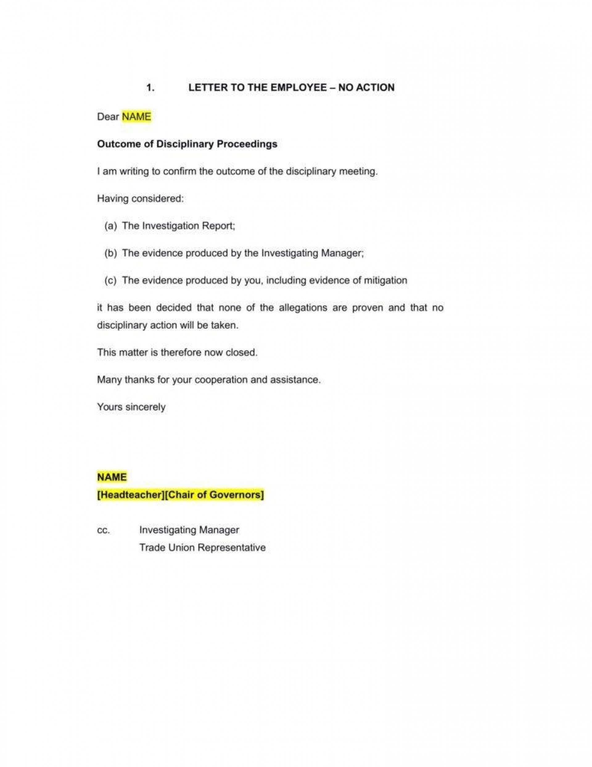 009 Employee Disciplinary Action Template Ideas Write Up Throughout Investigation Report Template Disciplinary Hearing