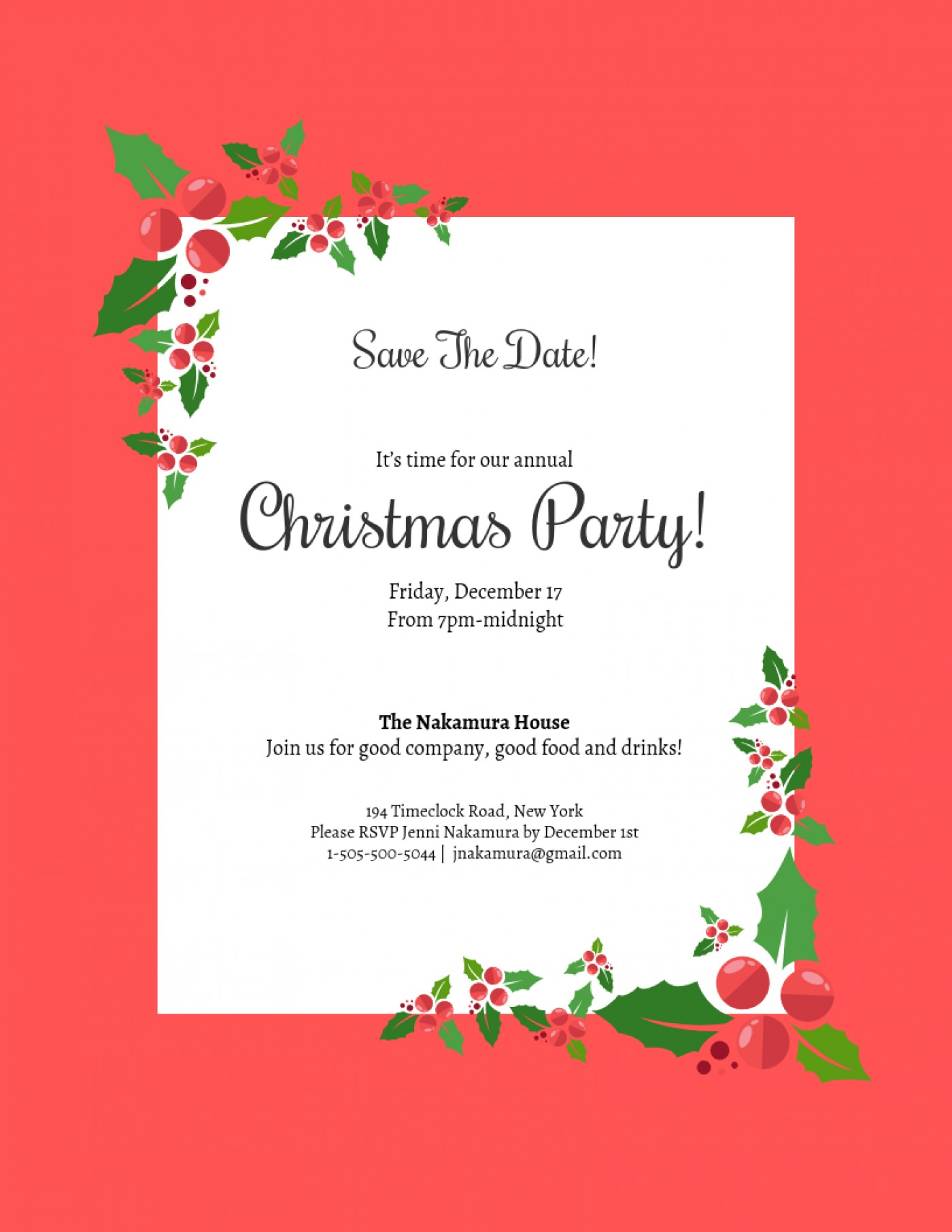 009 Free Holiday Party Invitation Templates Powerpoint With Regard To Save The Date Powerpoint Template