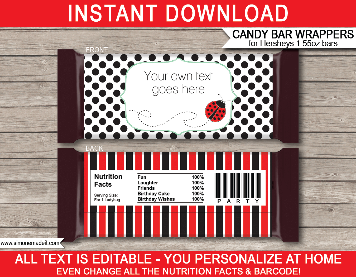 009 Ladybug Hershey Candy Bar Wrapper Template Awesome Ideas Within Candy Bar Wrapper Template Microsoft Word