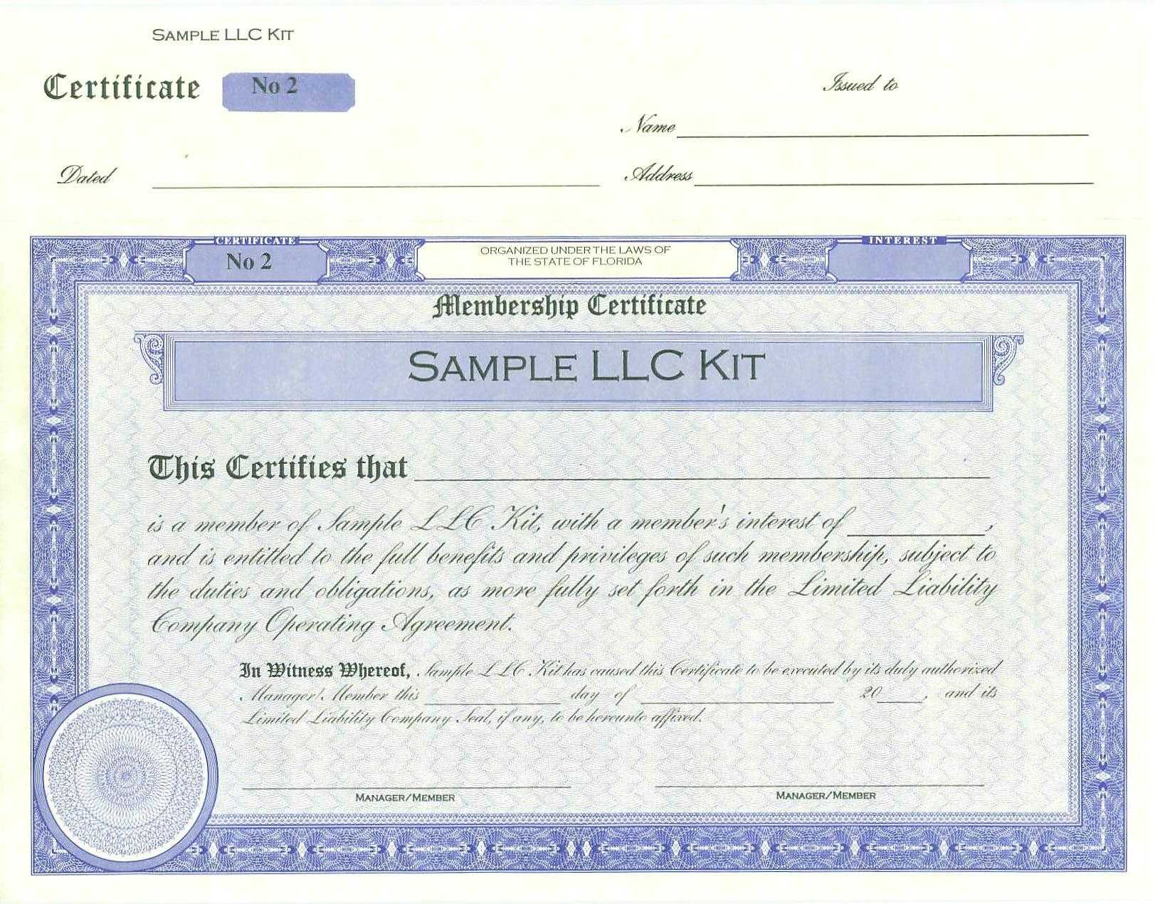 009 Llc Member Certificate Template Ideas Staggering With Llc Membership Certificate Template Word