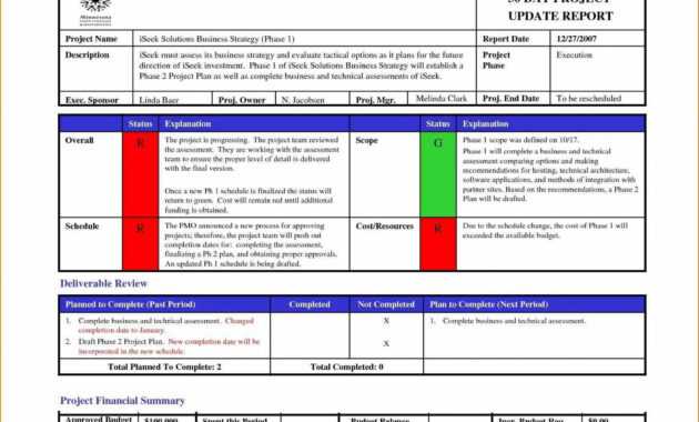 009 Project Management Report Template Excel And Status intended for Weekly Progress Report Template Project Management