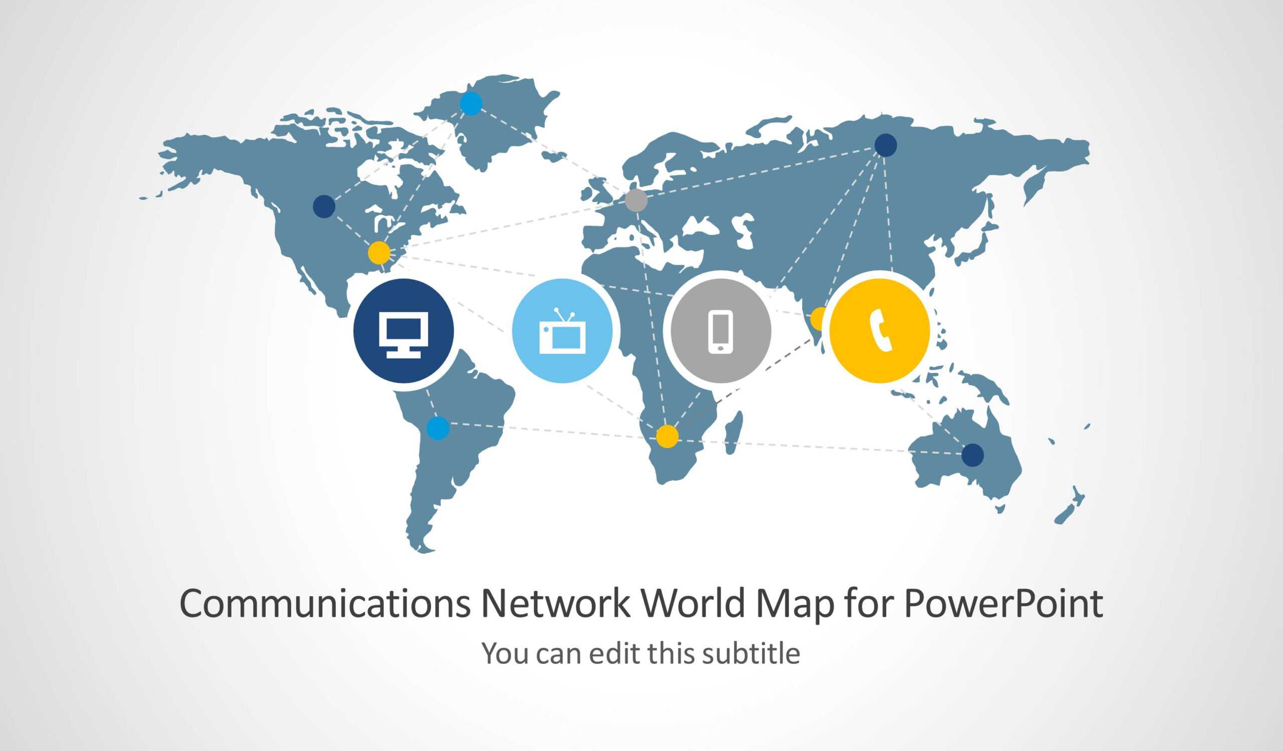009 Template Ideas Communications Network World Map Business With Regard To Powerpoint Templates For Communication Presentation