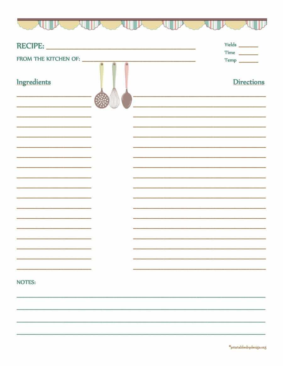 010 Cookbook Template Full Page Recipe Editable Marvelous Within Full Page Recipe Template For Word